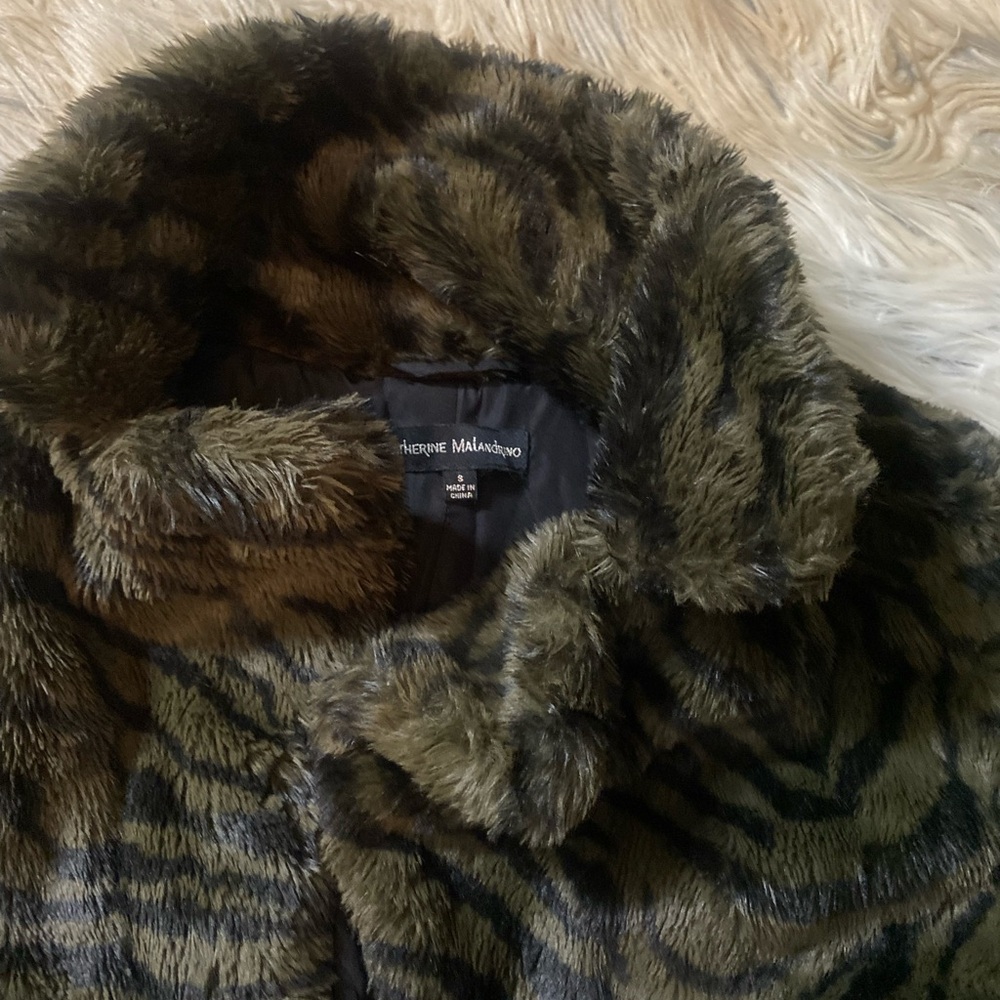 Catherine Malandrino Green and Black Teddy Jacket